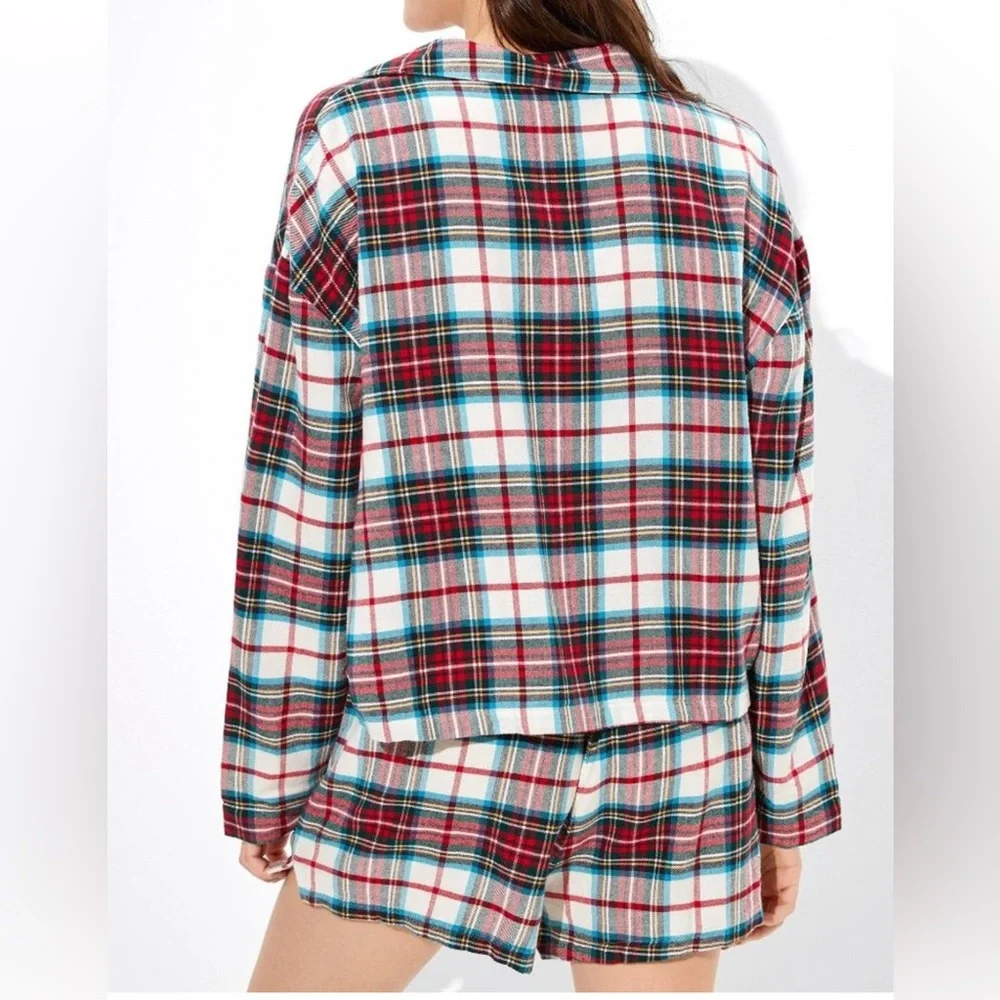 American Eagle Plaid Flannel Pajama Set
